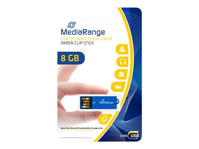 MediaRange Nano USB 2.0 8GB Flash Drive (Blue)