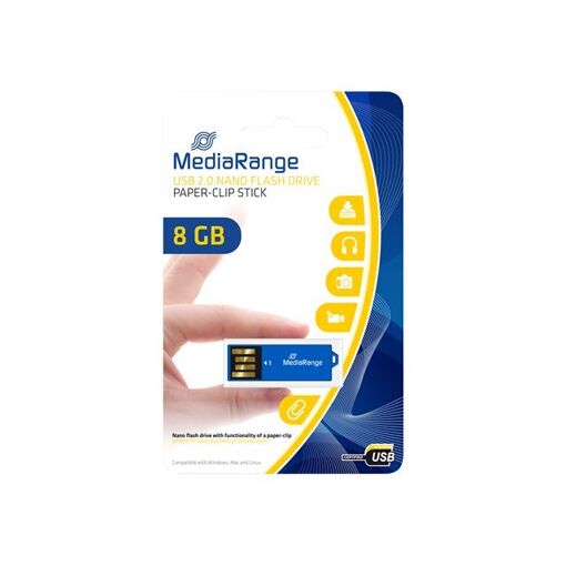MediaRange Nano USB 2.0 8GB Flash Drive (Blue)