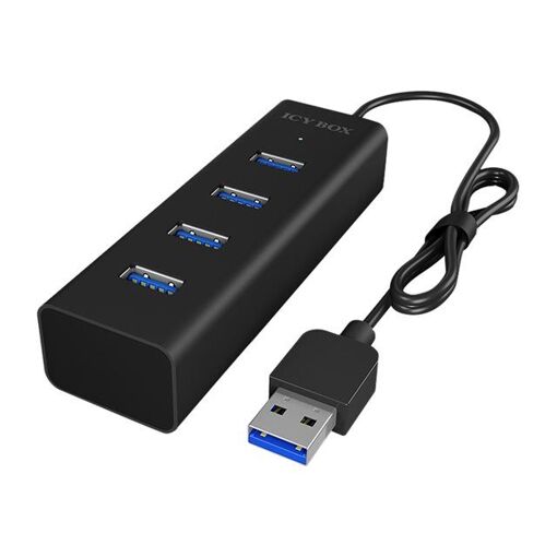 Hub de conexión RaidSonic ICY BOX IB-HUB1409-U3, 4 puertos USB 3.0 de alta velocidad (Escritorio)