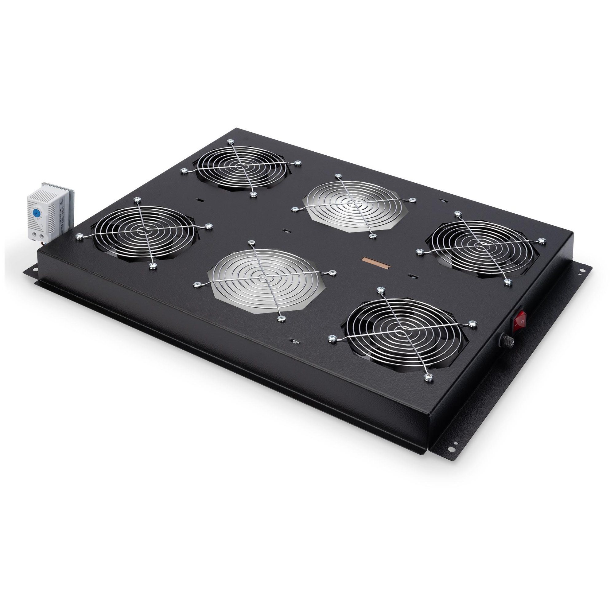 Digitus Professional DN-19 FAN-4-SRV-B - Server Rack Top with 2 Fans - with 4 Cooling Fans - Black, RAL 9005 - 19