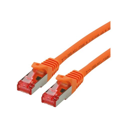 Cable Secomp SFTP CAT 6 - 30 cm, RJ-45 (M) a RJ-45 (M), sin halógeno, moldeado y bloqueado, naranja