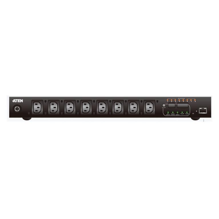 Aten PE8108G - Rack-Mounted Power Distribution Unit - 100-240V AC - 10/100 Ethernet - Input: IEC 60320 C14 - Output Connectors: 8 (Power IEC 60320 C13) - 1U
