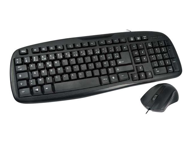 MCL Samar Keyboard and Mouse Set - USB, AZERTY, Black