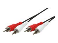 Cable de audio 2direct - 2 RCA macho a 2 RCA macho - 2,5 m - Negro