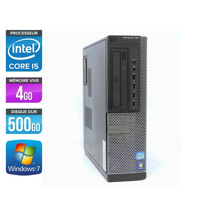 Dell Optiplex 790 Desktop - Intel Core i5, 3.1GHz, 4GB RAM, 500GB HDD, DVD, Gigabit Ethernet, Windows 7 Pro