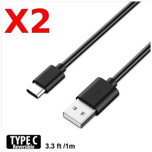Câble de charge USB-C Noir (lot de 2) de Little Boutik pour appareils Samsung