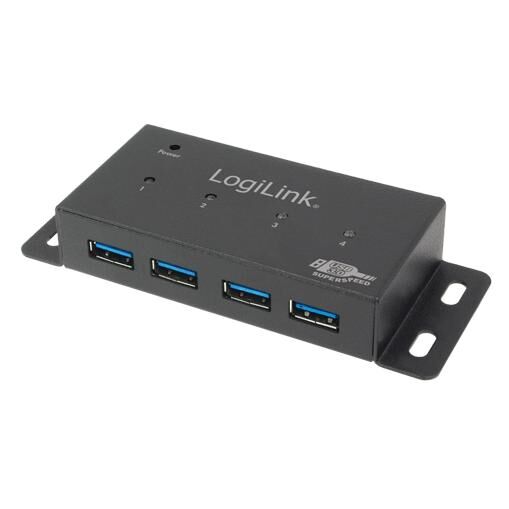 Hub et concentrateur LogiLink 5000 Mbit/s, Gris