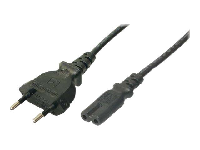 Logilink Power Cable - IEC 60320 C7 Europlug to C8 Coupler - 250V AC - 1.8m - Black