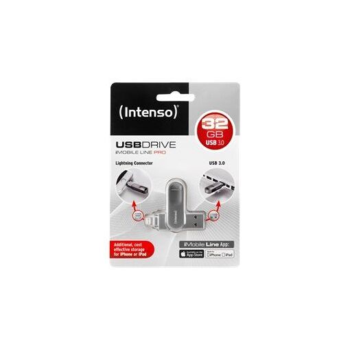 Intenso iMobile Line Pro 32GB USB 3.0/Lightning Flash Drive - Anthracite