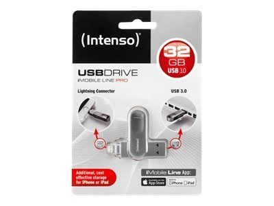 Intenso iMobile Line Pro 32GB USB 3.0/Lightning Flash Drive - Anthracite