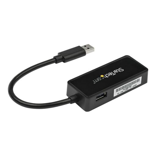 StarTech USB 3.0 to Gigabit Ethernet Network Adapter with Integrated USB Port - RJ45 GBE USB Network Card - Black