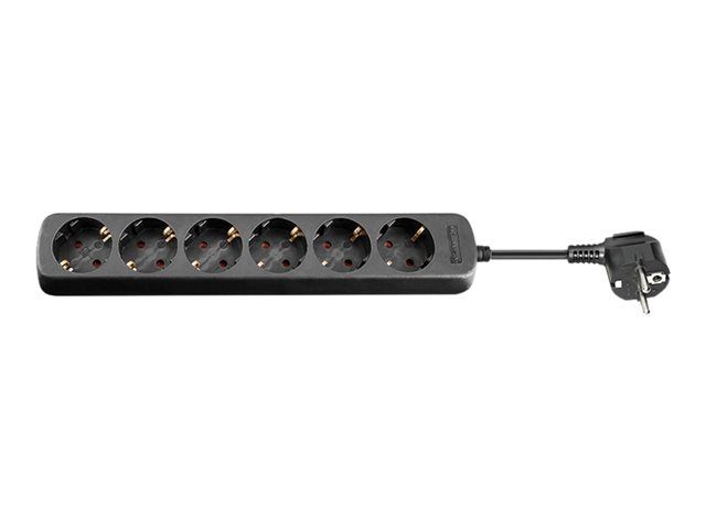 Unidad de distribución de energía Wentronic Goobay NK 600-150 CS, 250 V, 3500 W, Entrada CEE 7/4, 6 Conectores de salida, Cable de 1,5 m, Negro