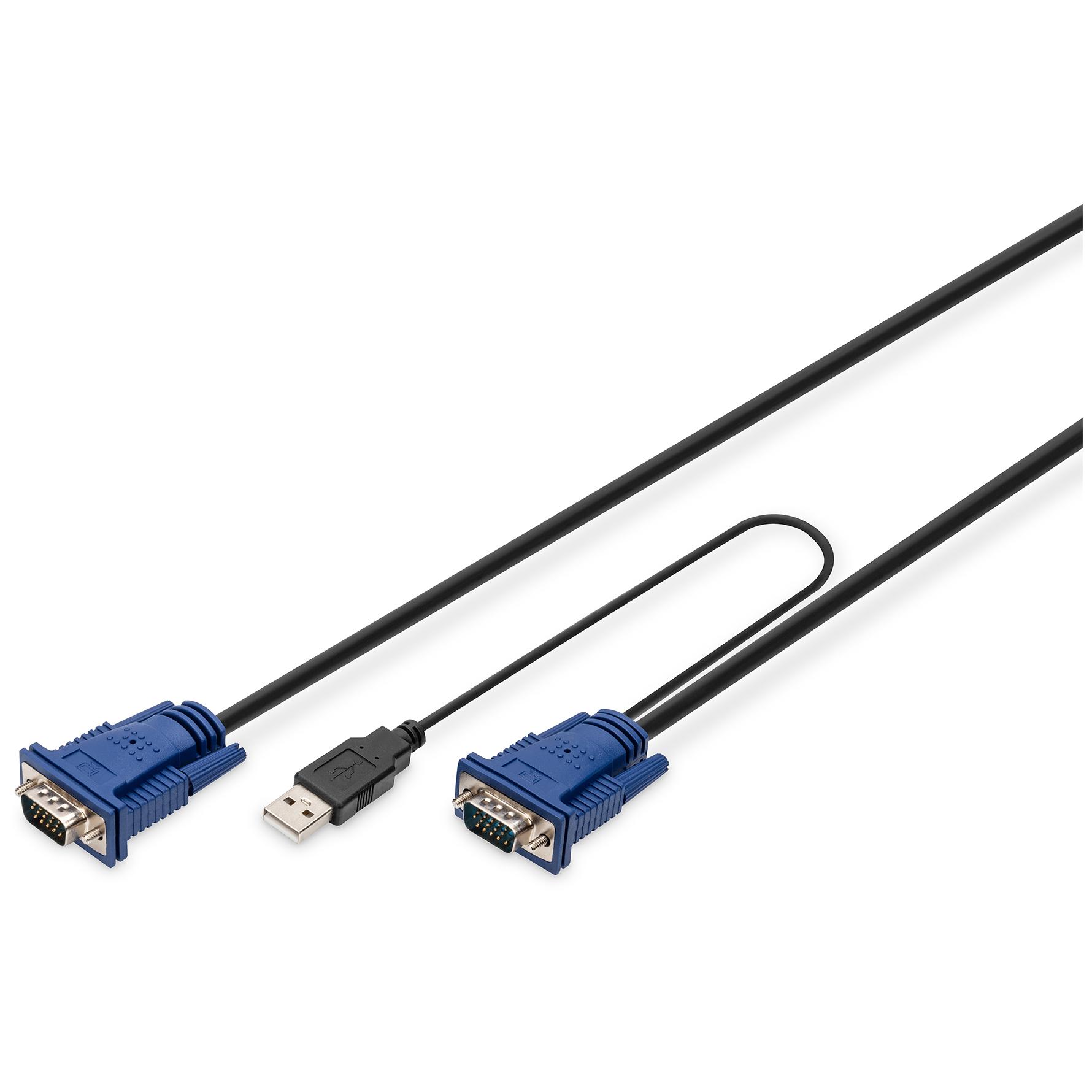 Digitus USB KVM Cable for Consoles (3m, PS/2 Keyboard & Mouse Ports)