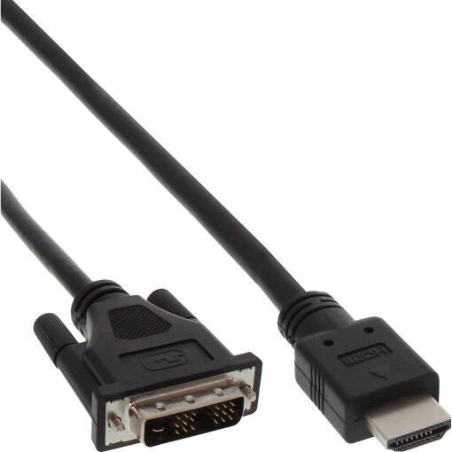 Cable InLine de 2 metros HDMI a DVI, negro