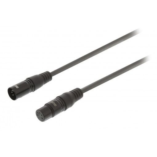 Sweex OnStage Audio Cable - 3m, Straight XLR5 Male to Female, Dark Grey