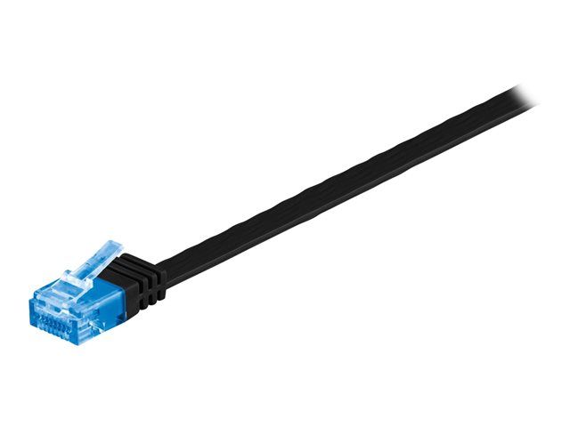 Cable de red MicroConnect - 50 cm UTP CAT 6a - RJ-45 (M) a RJ-45 (M), bloqueado, plano, negro