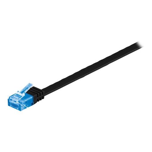 MicroConnect Network Cable - 50cm UTP CAT 6a - RJ-45 (M) to RJ-45 (M), Locked, Flat, Black