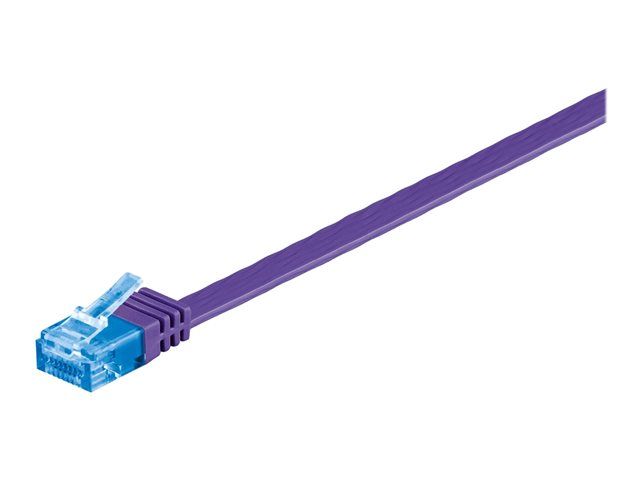 Cable de red MicroConnect - 50 cm, UTP CAT 6a, RJ-45 (M) a RJ-45 (M), moldeado, bloqueado, plano - morado
