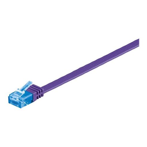 MicroConnect Network Cable - 50cm, UTP CAT 6a, RJ-45 (M) to RJ-45 (M), Molded, Locked, Flat - Purple