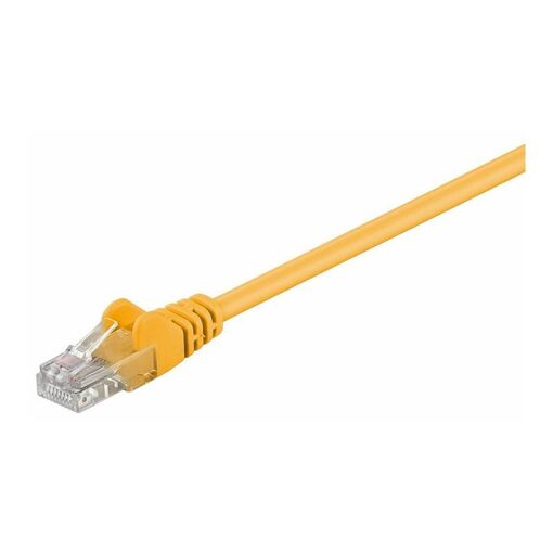 MicroConnect Network Cable - 25cm, UTP CAT 5e, RJ-45 (M) to RJ-45 (M), Locked, Yellow