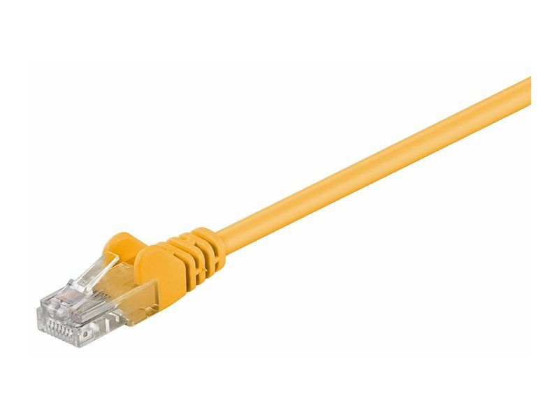 MicroConnect Network Cable - 25cm, UTP CAT 5e, RJ-45 (M) to RJ-45 (M), Locked, Yellow