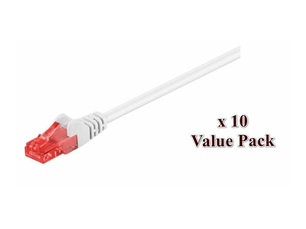 Cable de red MicroConnect - 5 m, UTP CAT 6, RJ-45 macho a RJ-45 macho, bloqueado, blanco (paquete de 10)