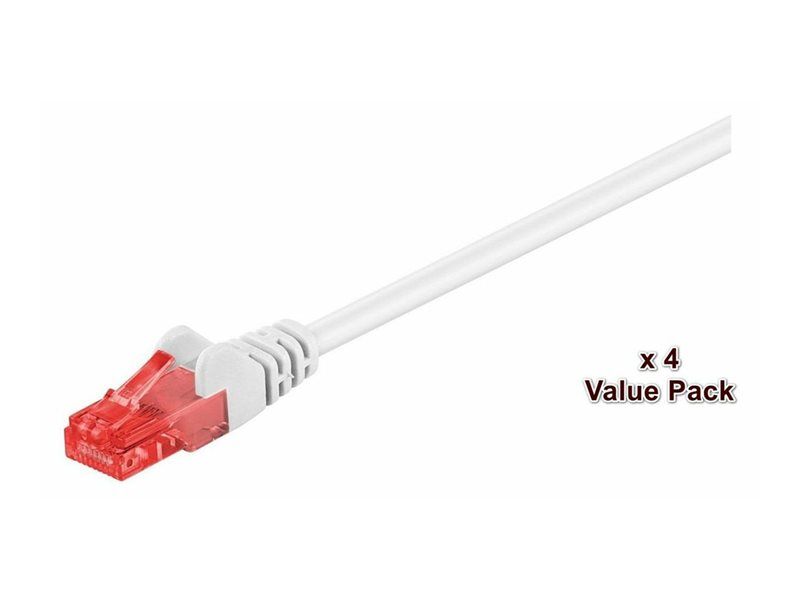 Cable de red MicroConnect - 20 m, CAT6, UTP, RJ-45 (M) a RJ-45 (M), blanco (paquete de 4)