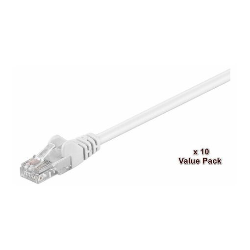 Câble réseau MicroConnect - 10 m UTP CAT 5e - Blanc (paquet de 10)