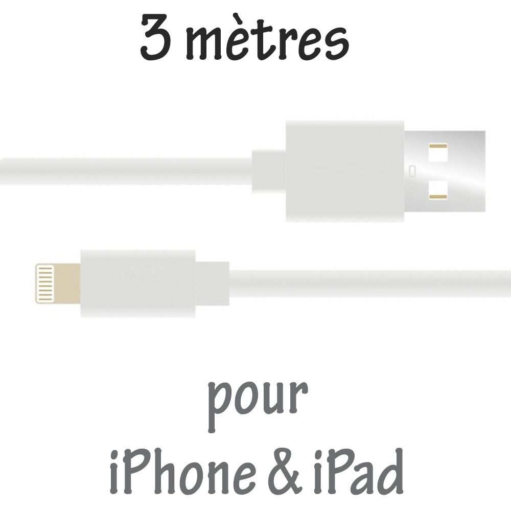 Kabiloo 3-Meter Robust USB Cable for iPhone and iPad