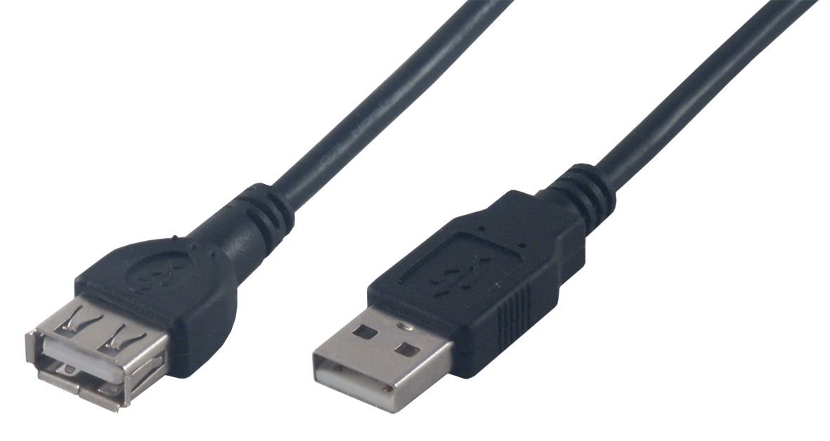 Prensión de cable USB MCL - Negro, 3 m