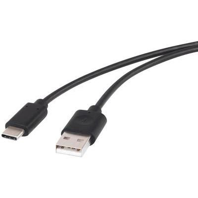Renkforce USB 2.0 to USB-C Cable, 1m, Black with Gold Contacts