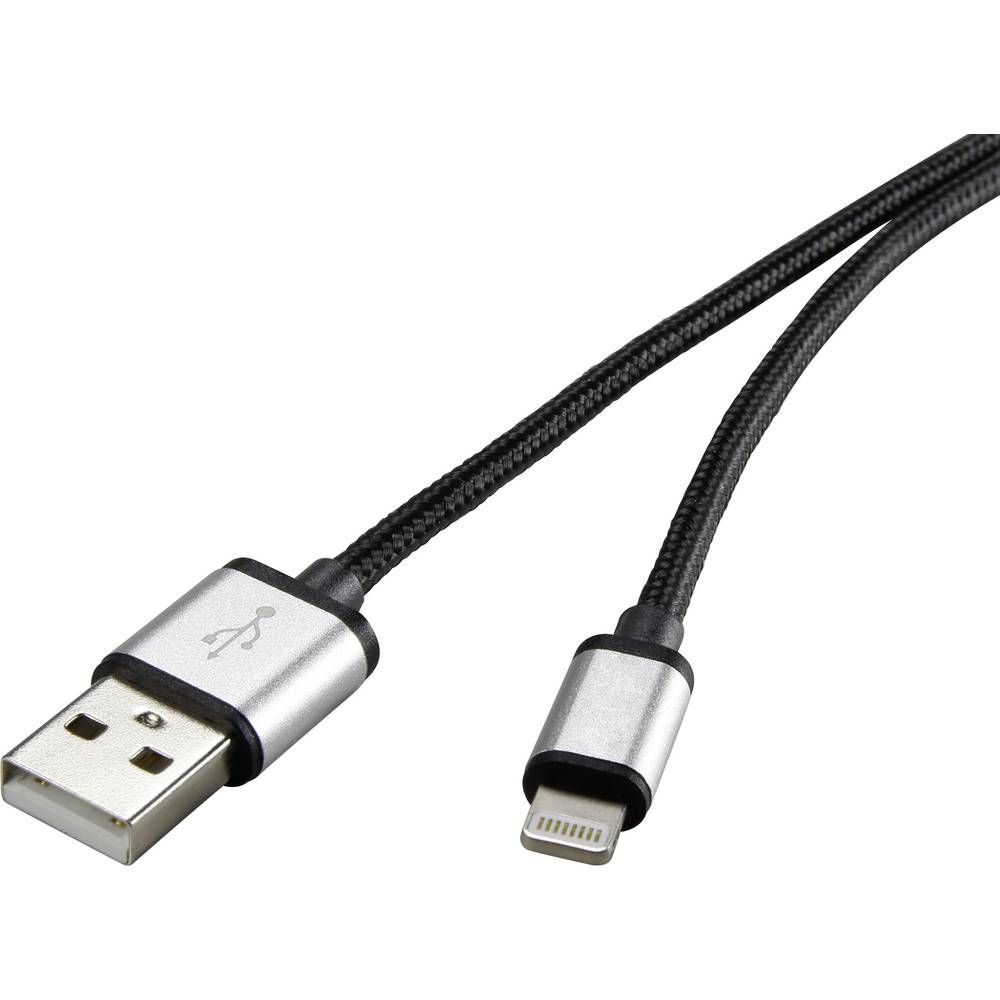 Renkforce iPad/iPhone/iPod 3m Cable [1x USB 2.0 Type A Male - 1x Apple Lightning Dock Male]