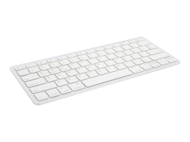Eminent Ewent EW3168 Bluetooth Keyboard - AZERTY, Belgian Layout - White, Silver
