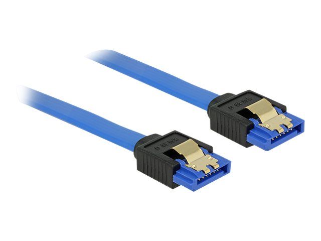 Delock SATA Cable - 20cm, Locking, Blue