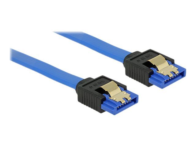 Delock SATA Cable - 50cm, Locked, Blue