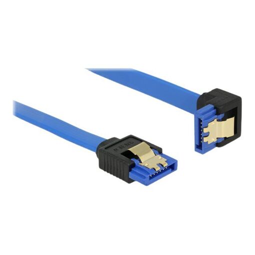 Delock SATA Cable - 50 cm, Locking, Blue