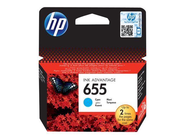 Cartucho de tinta original HP 655 cian
