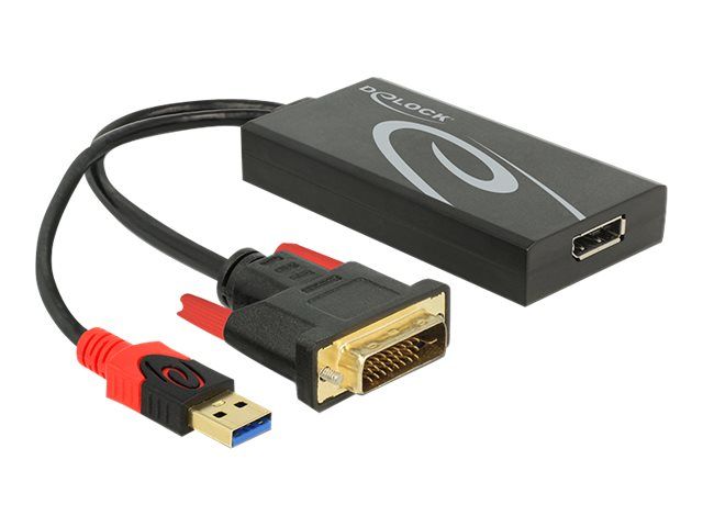 Convertidor de vídeo Delock - DVI a DisplayPort - Negro