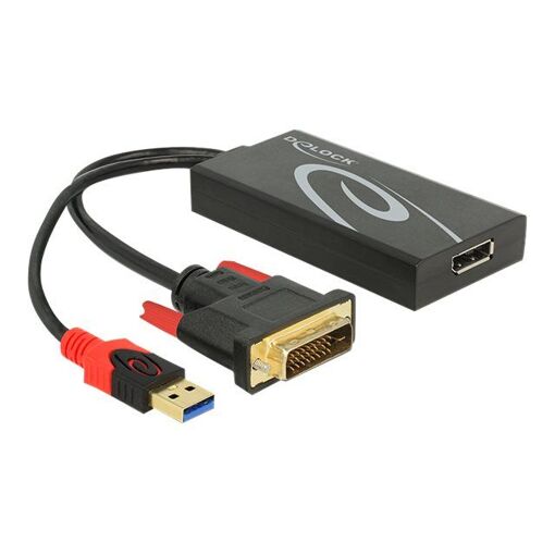 Convertisseur vidéo Delock - DVI vers DisplayPort - Noir