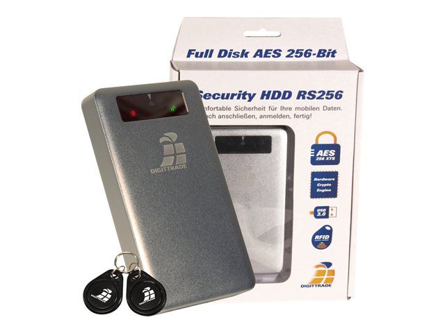 DIGITTRADE RS256 - Disco SSD externo cifrado de 500 GB - 2,5" - USB 3.0