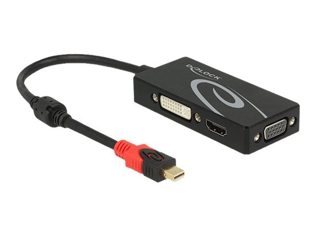 Conversor de vídeo Delock - DisplayPort a DVI, HDMI, VGA - Negro