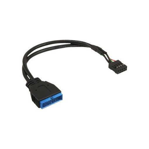 Cable USB InLine 3.0 Negro 0,15 m