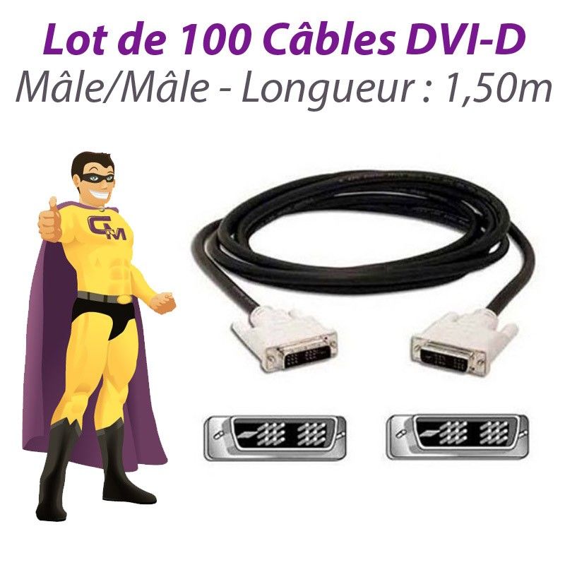 N.C. DVI-D Digital Visual Cable, 1.5m, Male/Male, Ferrite
