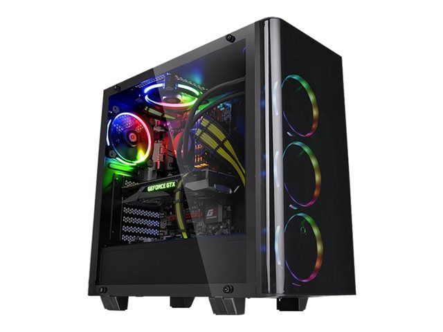 Thermaltake View 21 TG - Tempered Glass Case - ATX - No Power Supply - Black - USB/Audio
