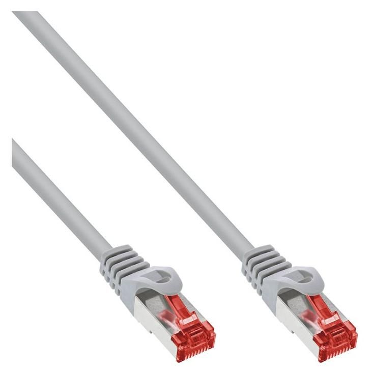 InLine - Cordon de raccordement - RJ-45 (M) pour RJ-45 (M) - SFTP, PiMF - CAT 6 - démarré, moulé - gris