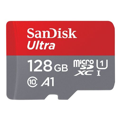 SanDisk Ultra MicroSD Card 128GB (includes microSD to SD adapter) - A1 / UHS Class 1/Class 10 - microSDXC UHS-I