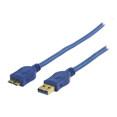 Câble USB 3.0 Connectland Type-A vers Micro-B, 1,80 m, Bleu