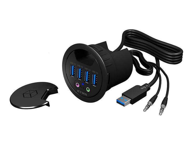 RaidSonic ICY BOX IB-HUB1403A - USB 3.0 Hub (4 Ports) with In-Wall Mounting Option
