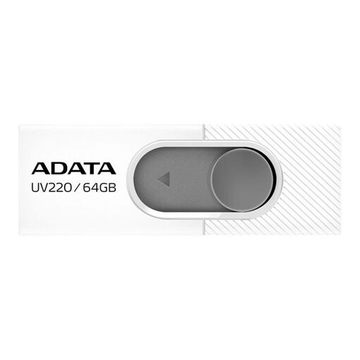 Tarjeta USB ADATA UV220 - 64 GB - USB 2.0 - Blanco/Gris