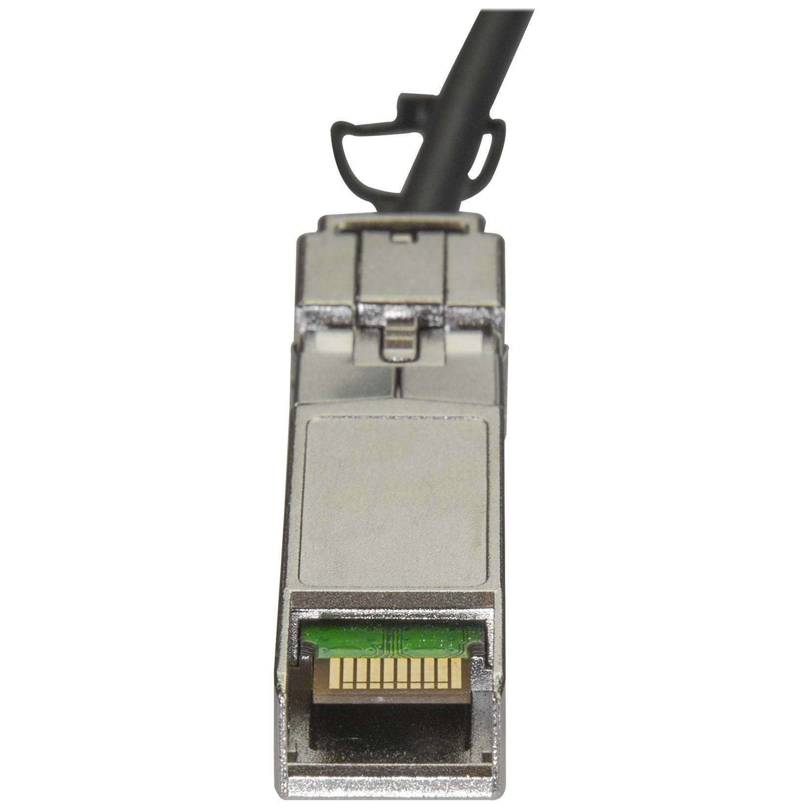 Cable StarTech de conexión directa de 5 m SFP+ - compatible con MSA, cable SFP+ de 10 G, cable twinaxial pasivo, cable DAC, cable de anclaje directo 10 GBase, SFP+ bloqueado para SFP+ bloqueado - negro